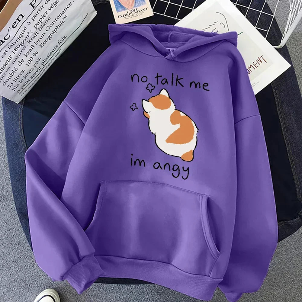 Stilla | Den store størrelse hoodie med kattemotiv til damer