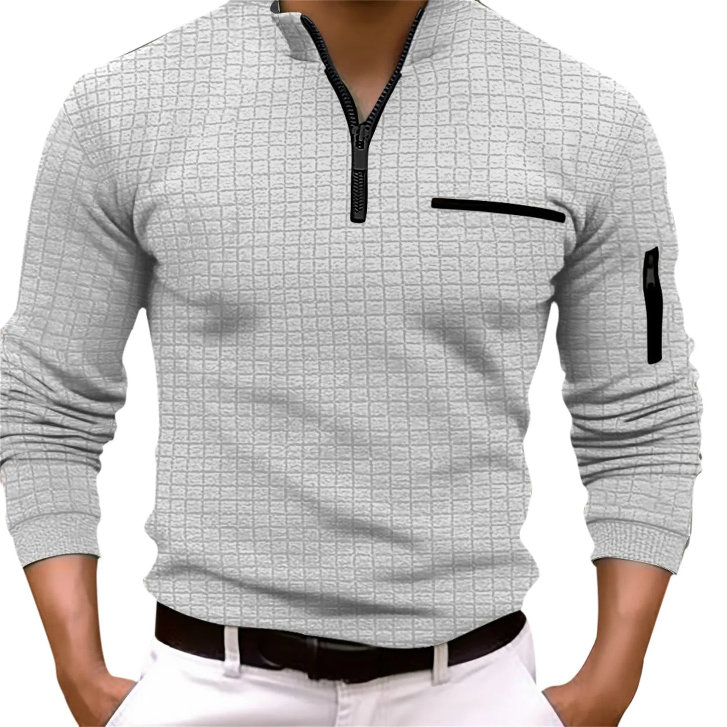 Stilla | Langærmet Zip-Up Poloshirt