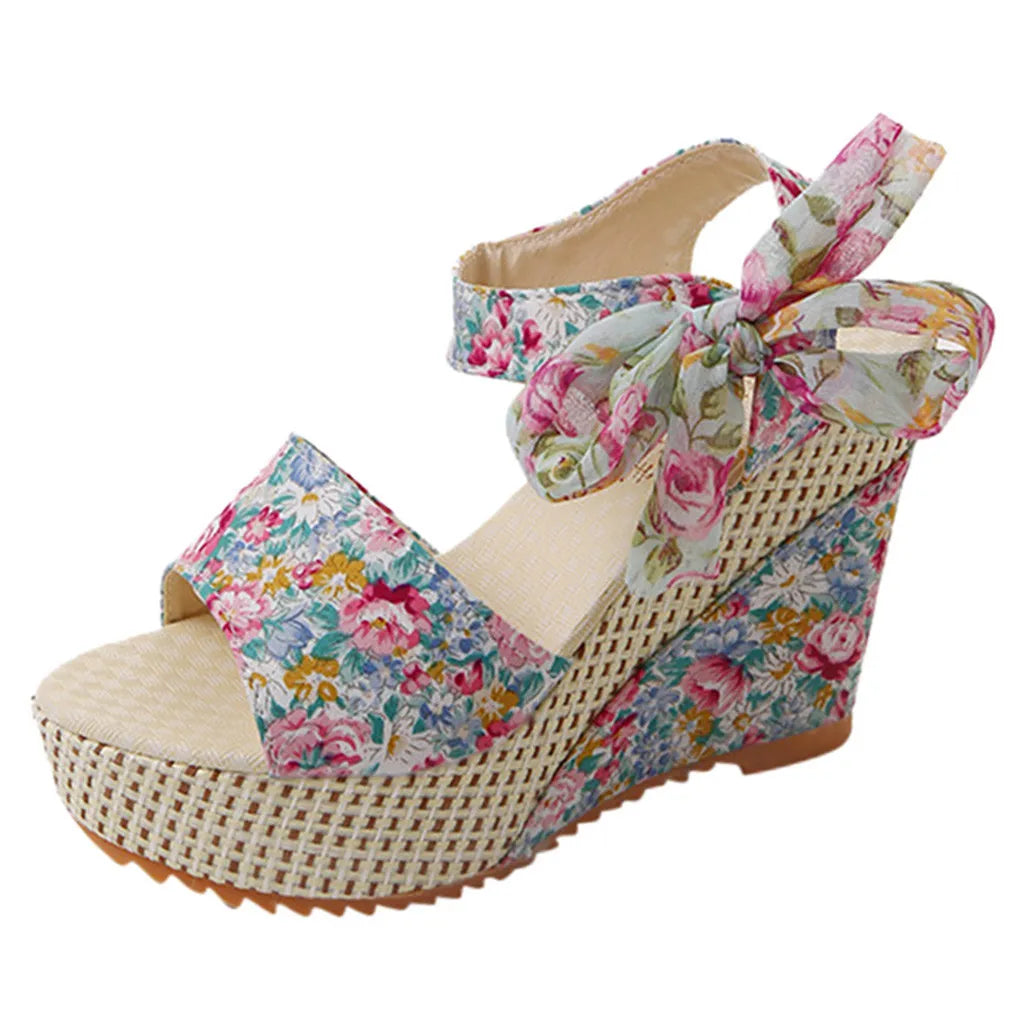 Stilla | Blomster Wedge Sandals