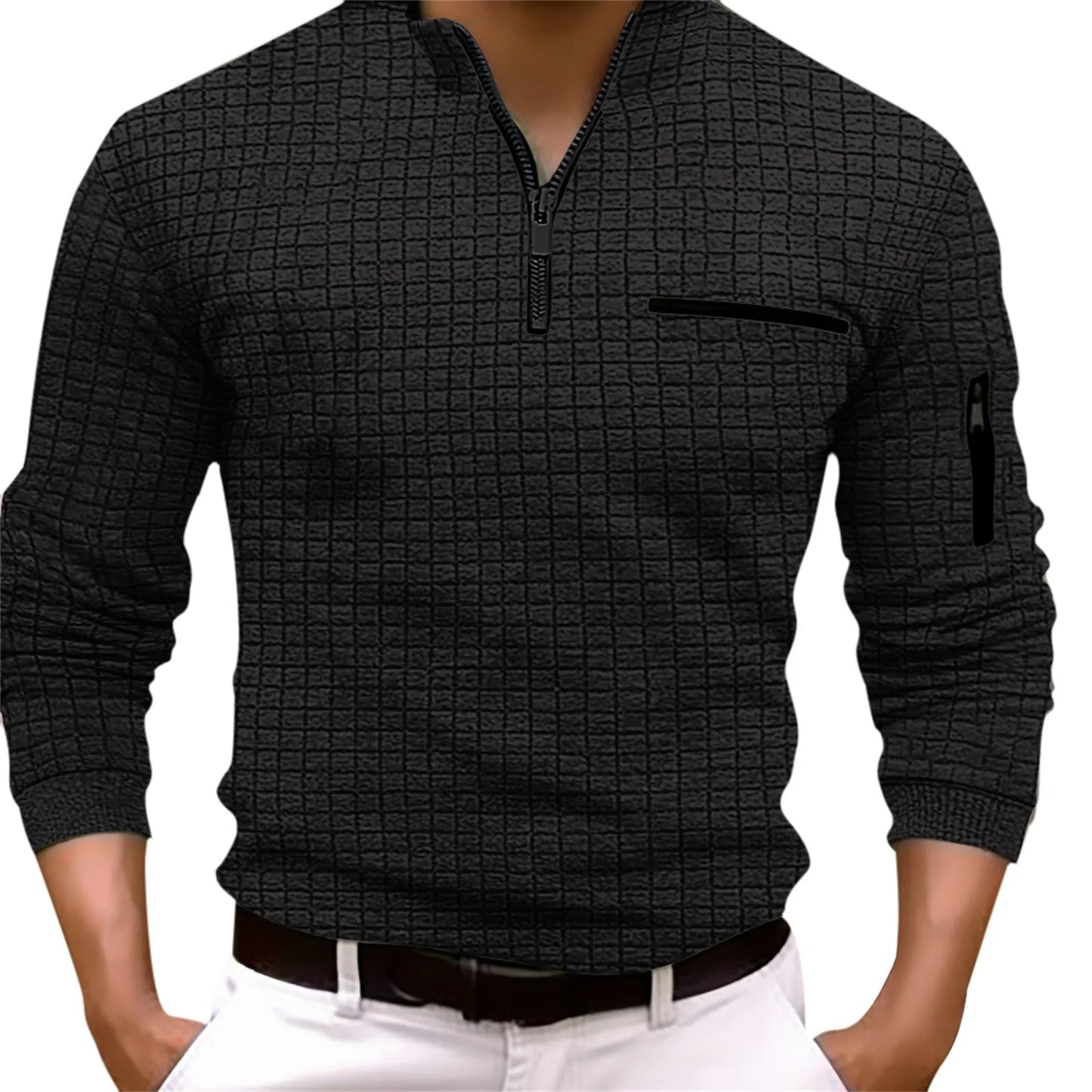 Stilla | Langærmet Zip-Up Poloshirt