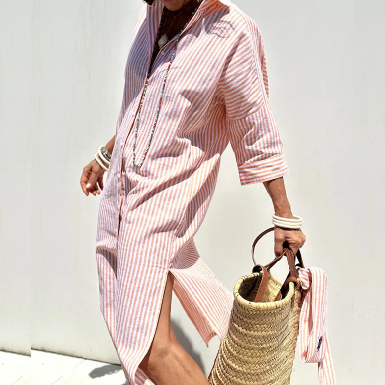 Stilla | Elegante Striped Shirt Kjole