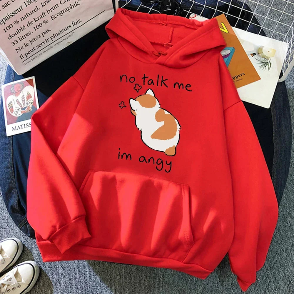 Stilla | Den store størrelse hoodie med kattemotiv til damer