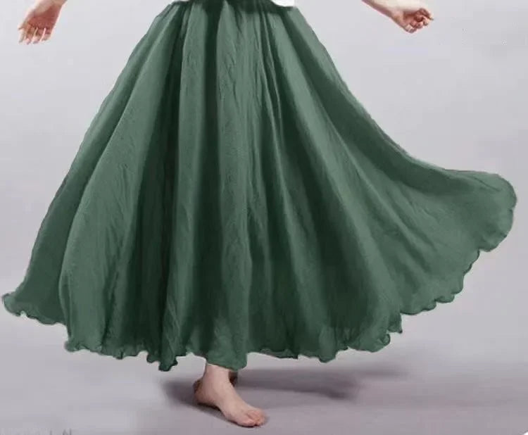 Stilla | Mode Bomulds Linned Tøj Kvinder Nederdele Maxi Y2k Elegant Strand Saia Ropa Mujer Afslappet Kjole Boho Lang Nederdel Faldas Harajuku