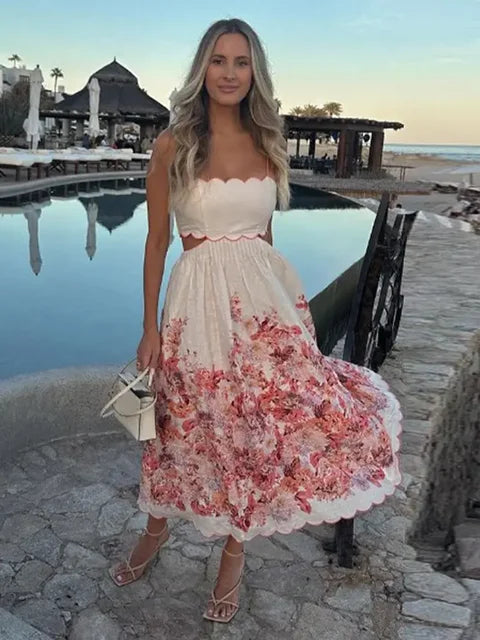 Stilla | Scalloped Blomster Sommerkjole