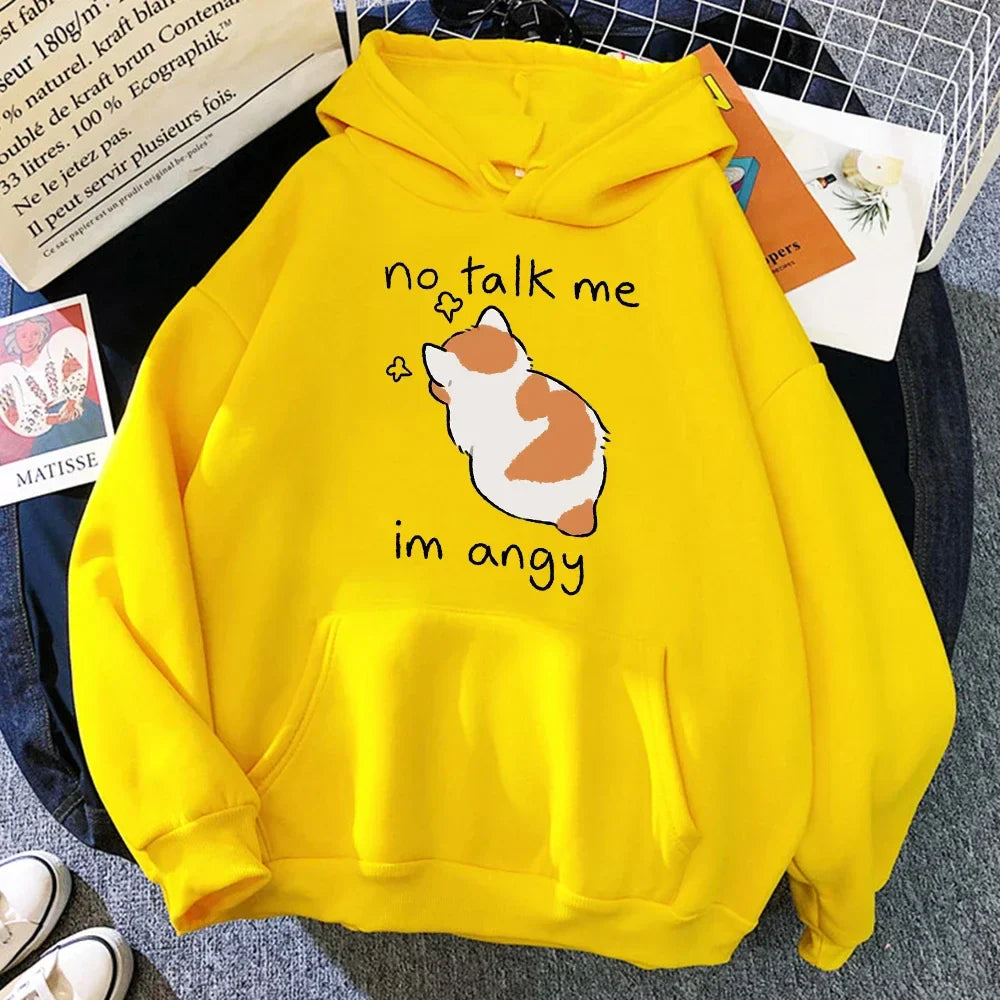 Stilla | Den store størrelse hoodie med kattemotiv til damer