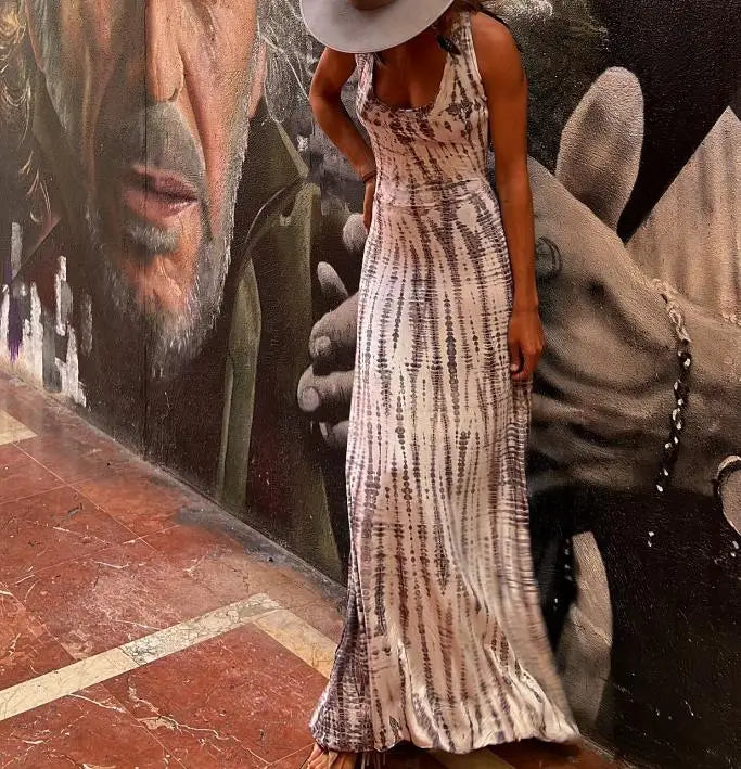 Stilla | Sexy Ærmeløs, Åben Ryg Kryds Bohemian Mode