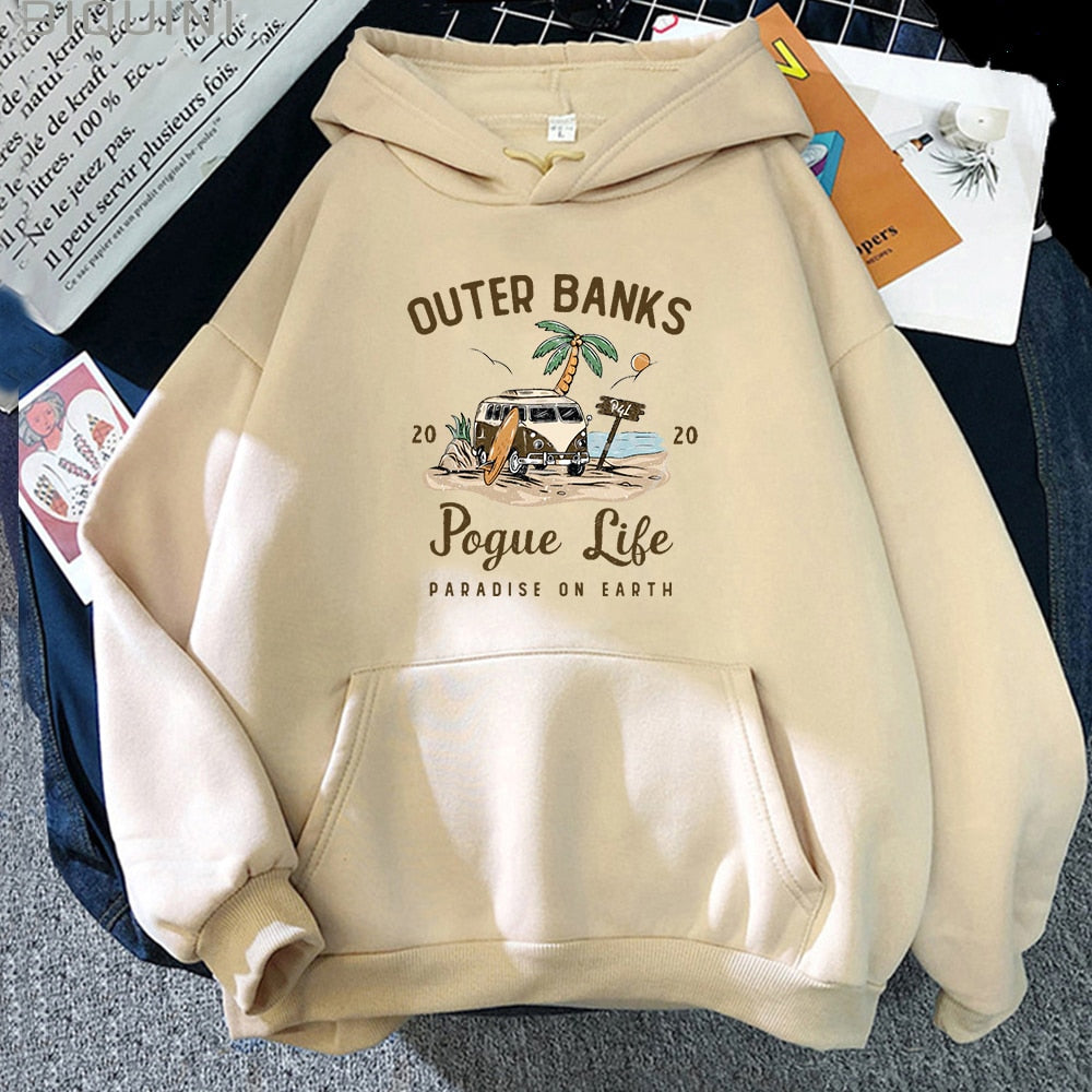 Stilla | Pogue Life Hoody Hættetrøje Til Damer Med Æstetisk Print Kpop Style Streetwear