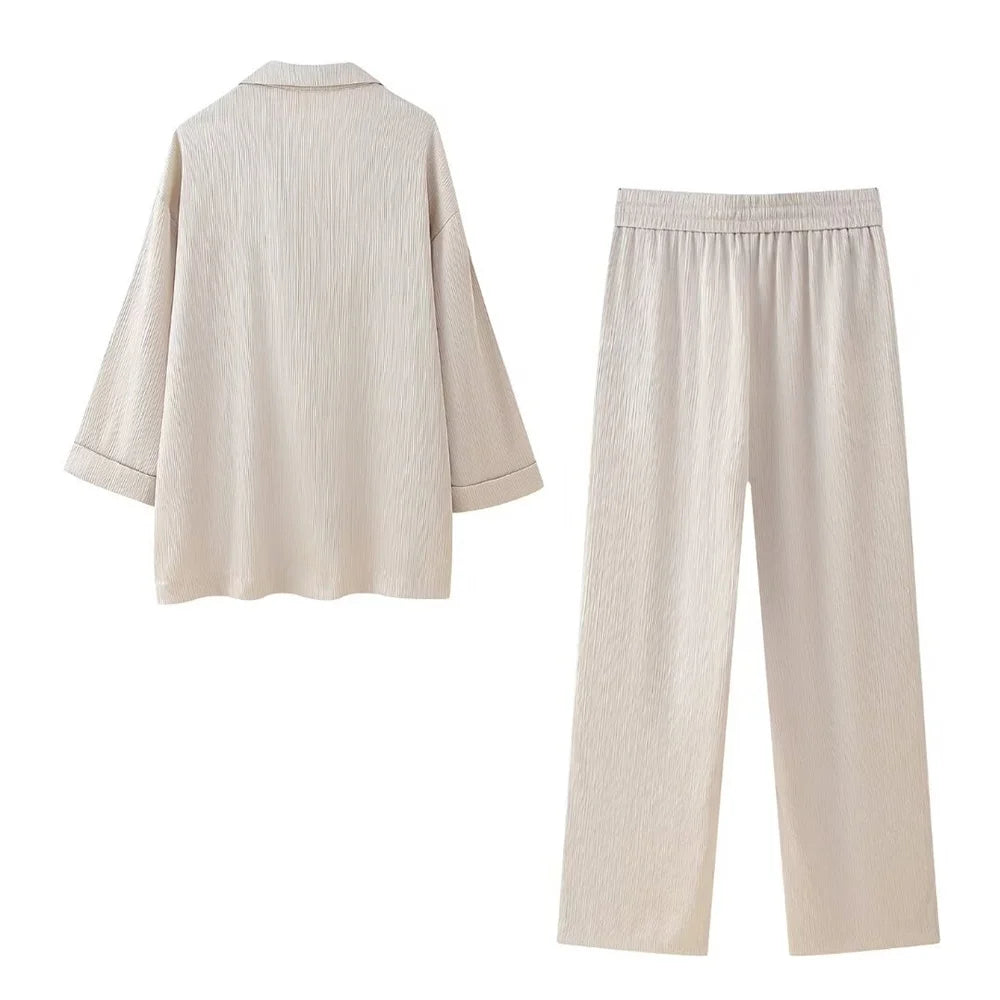 Stilla | Elegant Satin Buksedragt