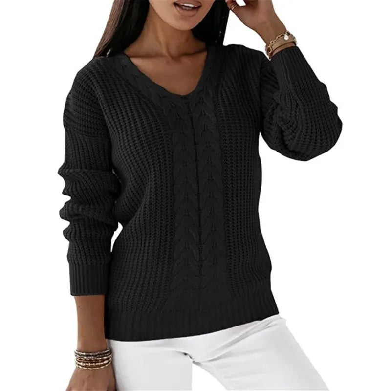 Stilla | Strikket Vintage sweater med V-hals