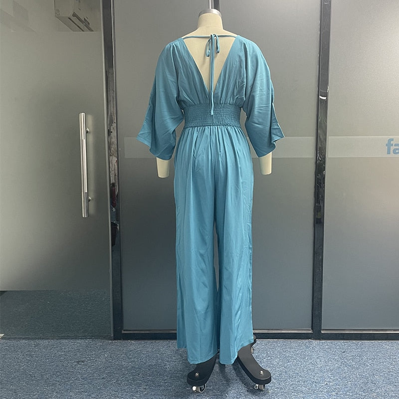 Stilla | Ultramoderne Én-dels sæt Lækkert Jumpsuit med elastisk talje og bredt ben