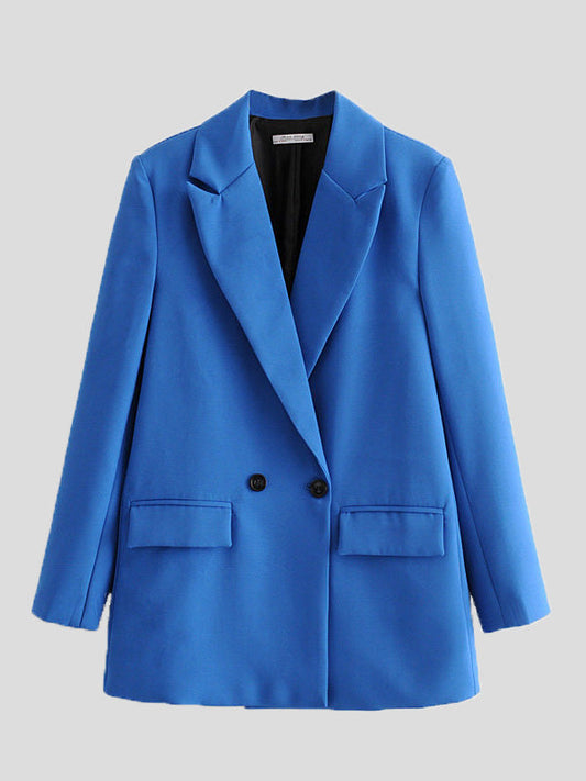 Stilla | Kvinders Blazere Ensfarvet Revers Knap Langærmet Blazer