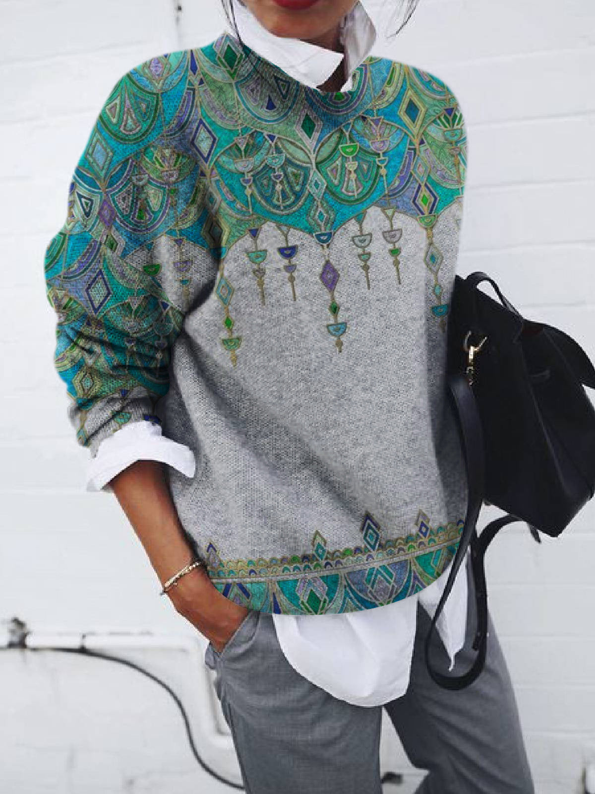 Stilla | Kvinders Hættetrøjer Løse Trykte Langærmede Sweatshirt