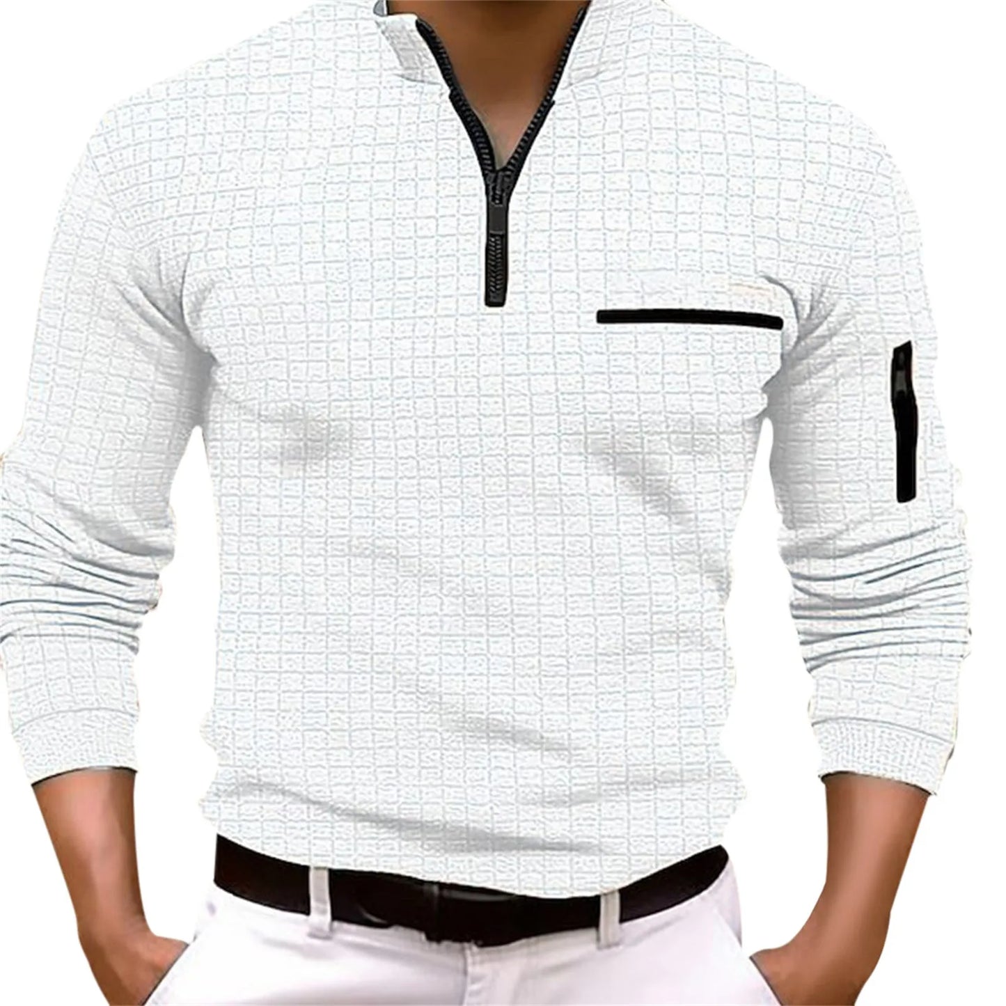 Stilla | Langærmet Zip-Up Poloshirt