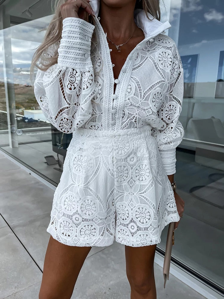 Stilla | Langærmet Jumpsuit Med Spids