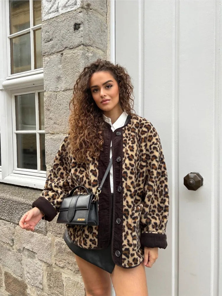 Stilla | Jakke med leopardprint