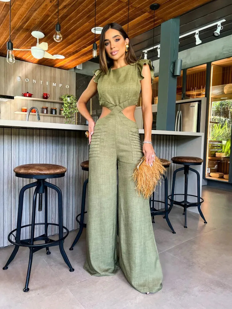 Stilla | Elegant, Enkelt, Ærmeløs Jumpsuit Med Bredt Ben