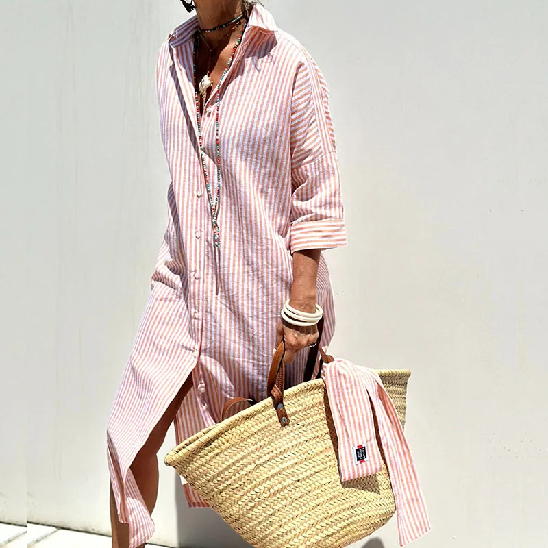 Stilla | Elegante Striped Shirt Kjole