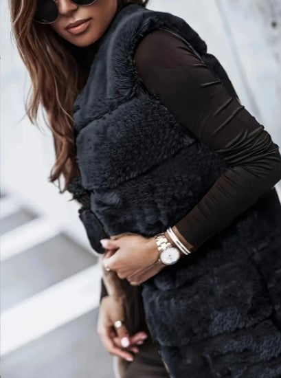 Stilla | Künstlæder-Vest - Langærmet Uden Ærmer