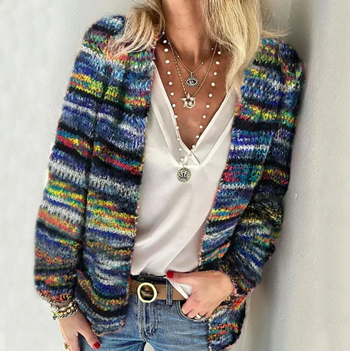 Stilla | Flerfarvet Cashmere Cardigan