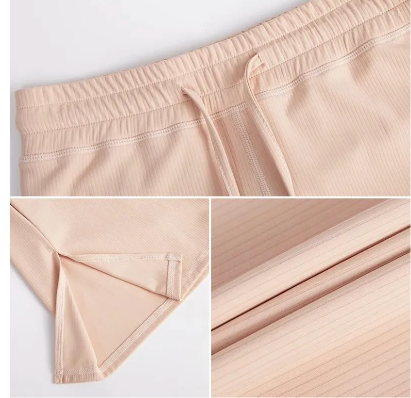 Stilla | Beige, udslåede yogabukser til kvinder