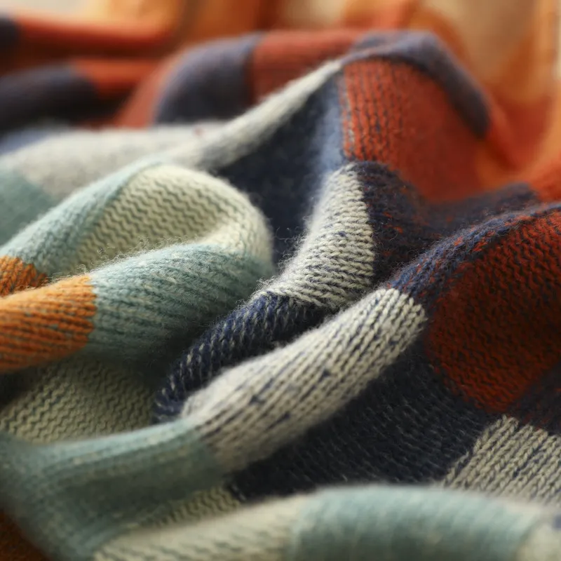 Stilla | Farverig Rullekravetrøje Med Patchwork-Mønster