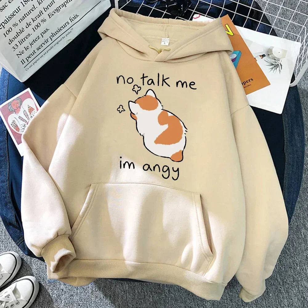 Stilla | Den store størrelse hoodie med kattemotiv til damer