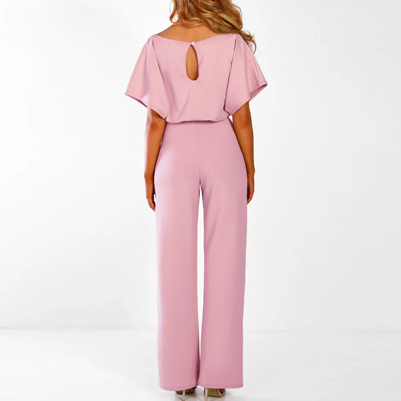 Stilla | Stilet Bæltet Bredbenet Jumpsuit