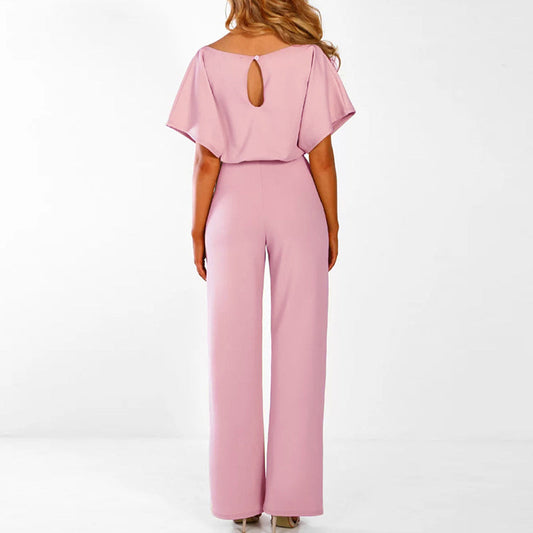 Stilla | Stilet Bæltet Bredbenet Jumpsuit