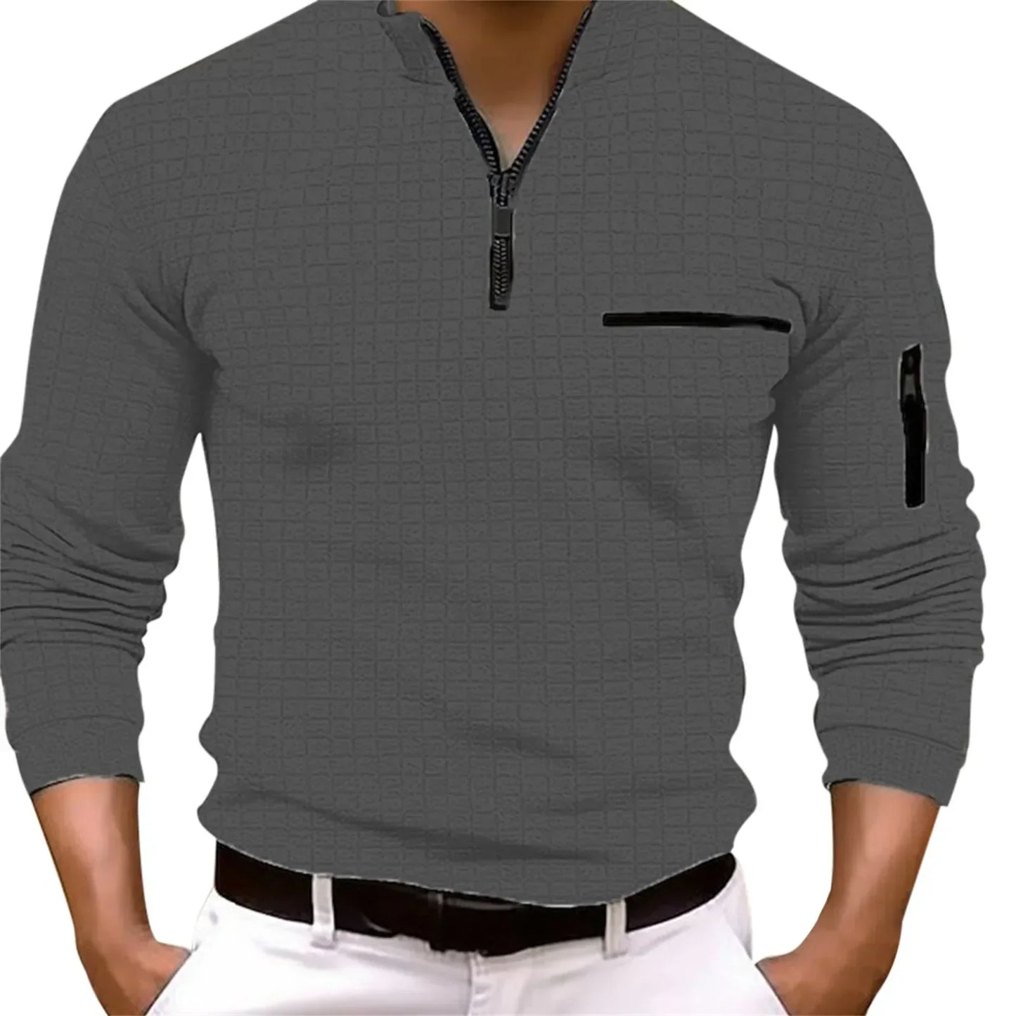 Stilla | Langærmet Zip-Up Poloshirt