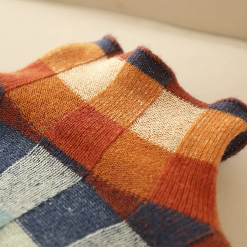 Stilla | Farverig Rullekravetrøje Med Patchwork-Mønster