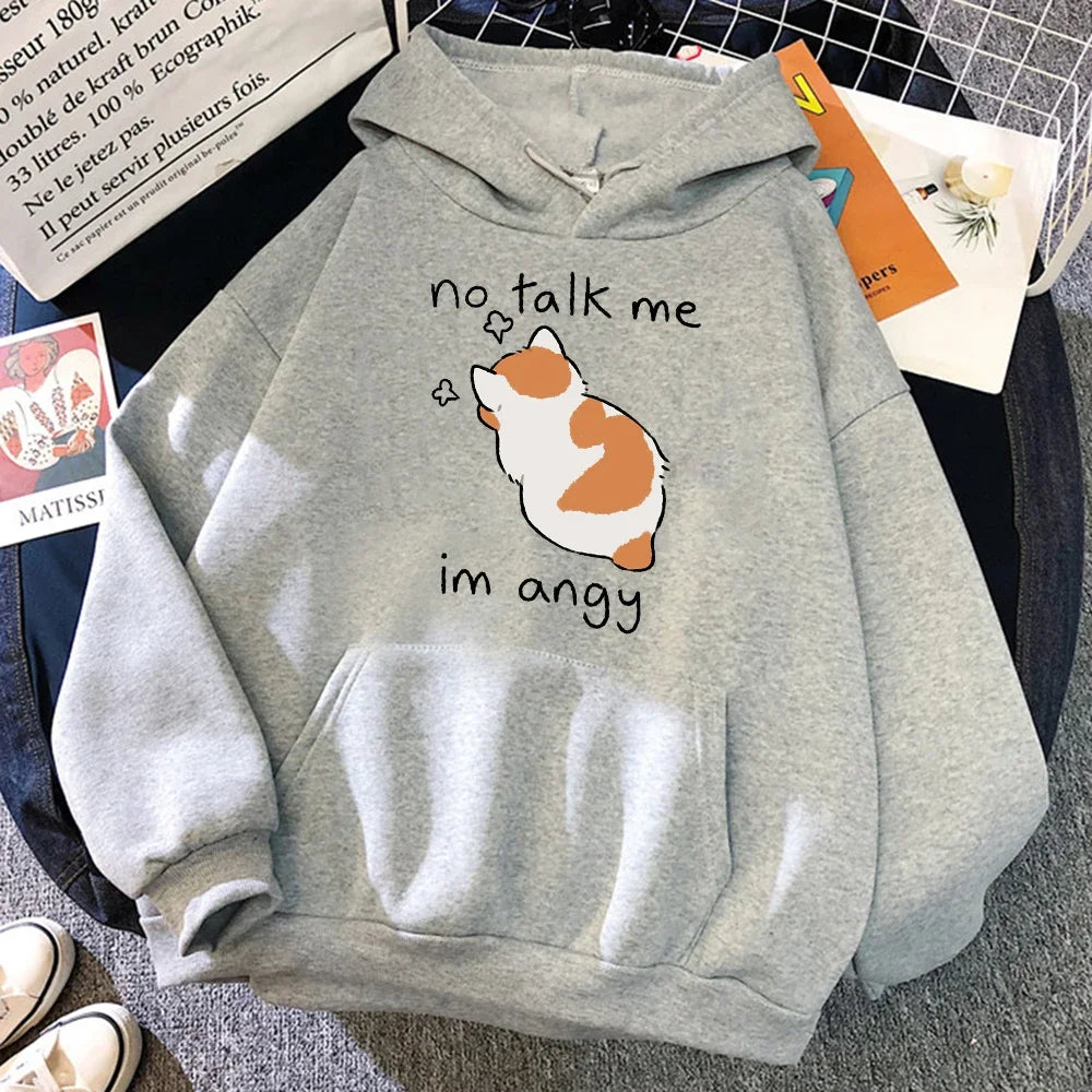 Stilla | Den store størrelse hoodie med kattemotiv til damer
