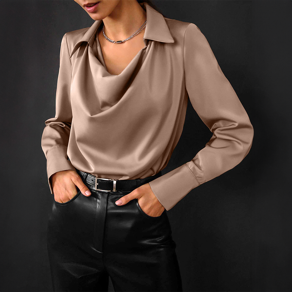 Stilla | Bluse Lange Ærmer Satin Bluse