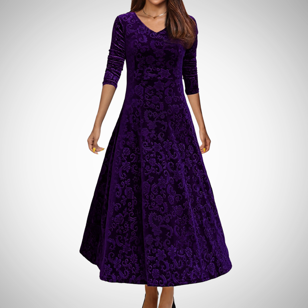 Stilla | Plus Size Blomster Mønster Kjole