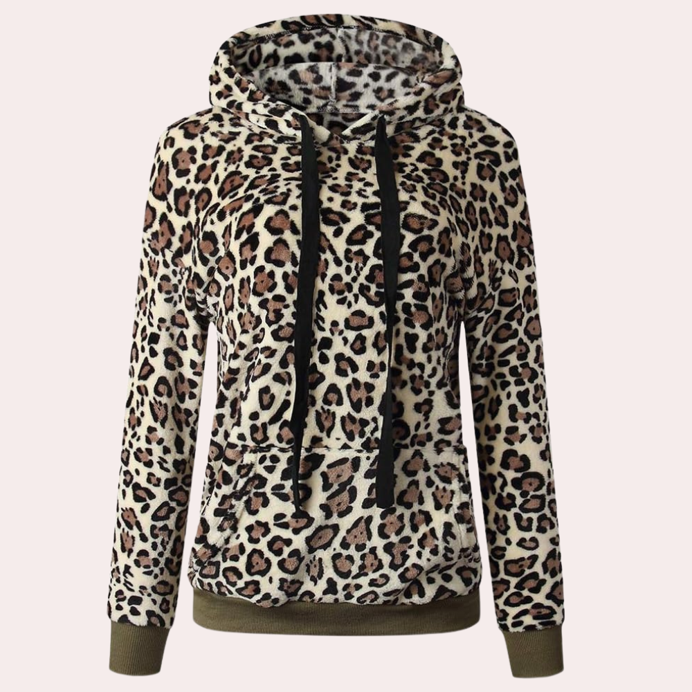 Stilla | Stilet Leopardmønster Vinter Hoodie til Kvinder