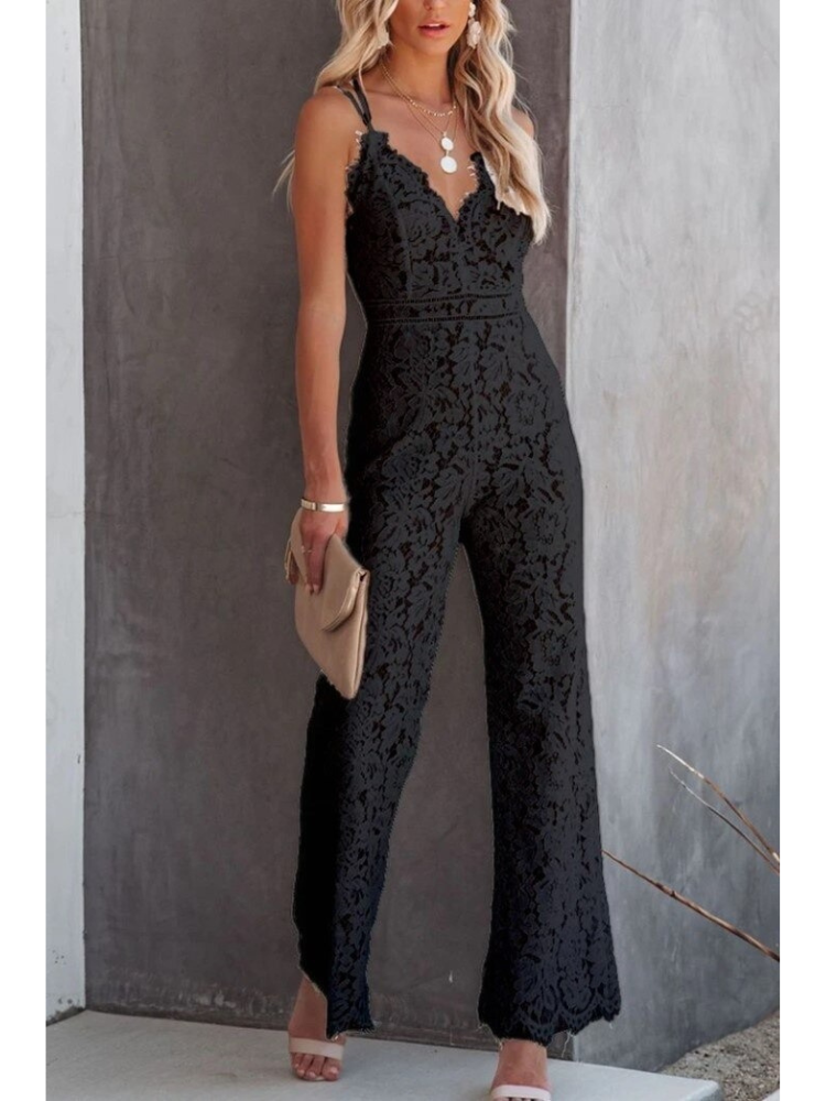 Stilla | Jumpsuit Med V-hals Og Spids Ryg