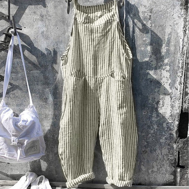 Stilla | Stribet Baggy Jumpsuit I Vintage Look