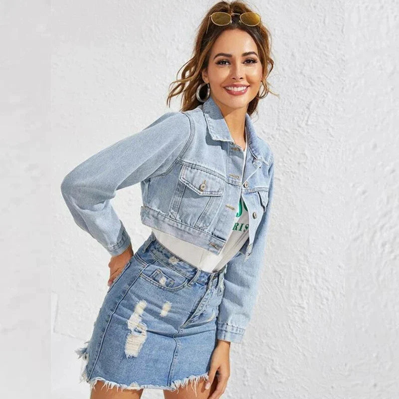 Stilla | Kort Denimjakke til Kvinder Sabbia