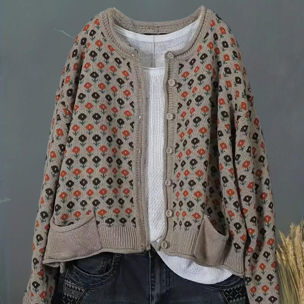 Stilla | Stilfuld Blomsteret Cardigan Til Kvinder