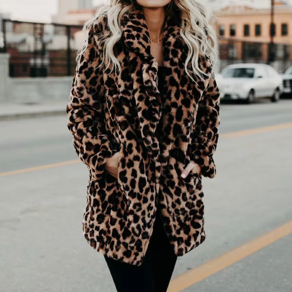 Stilla | Fashionable leopard print coat ladies