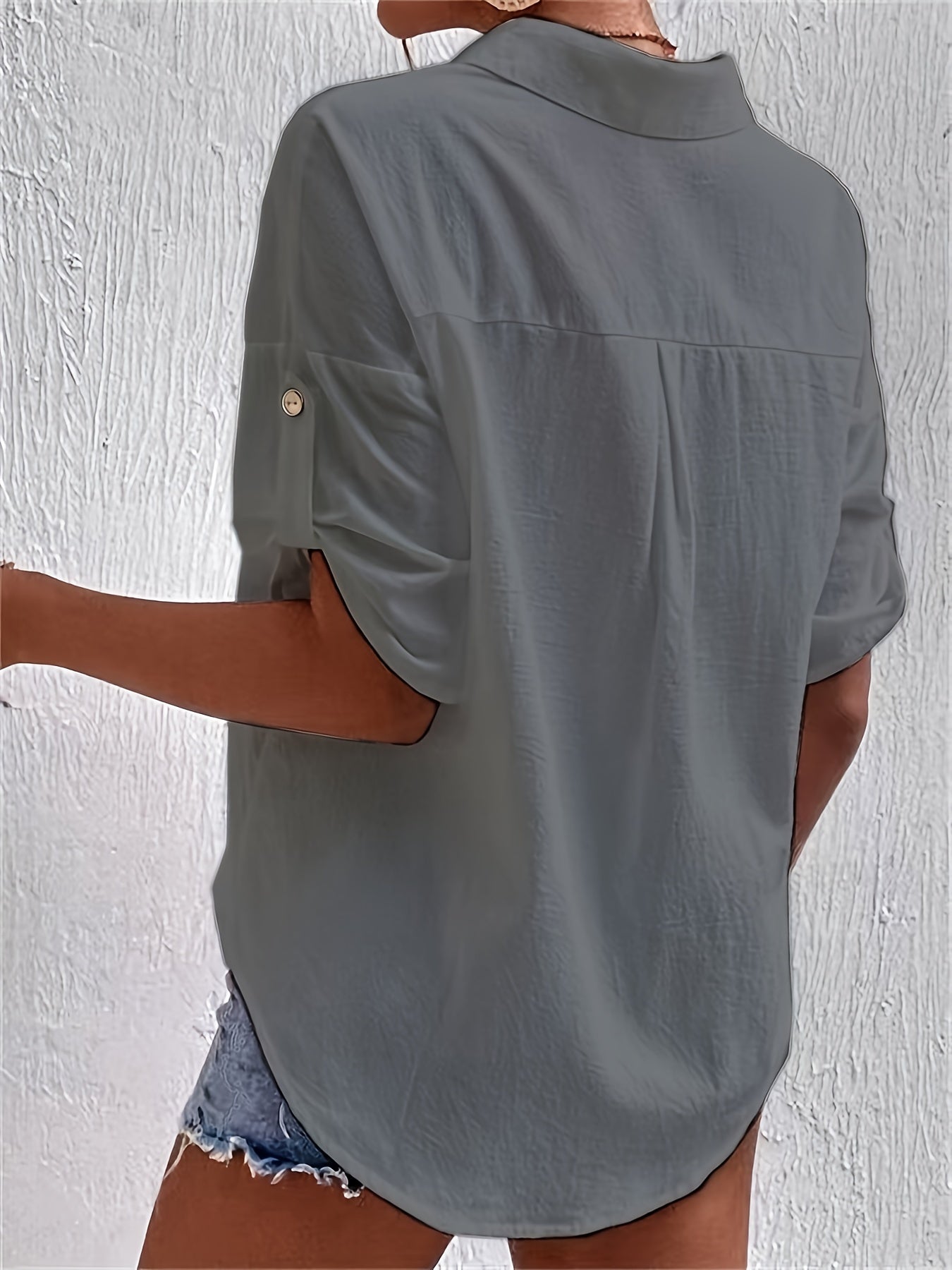 Stilla | Dam Linen Bluse Med Kortærmer Og Knaplukning