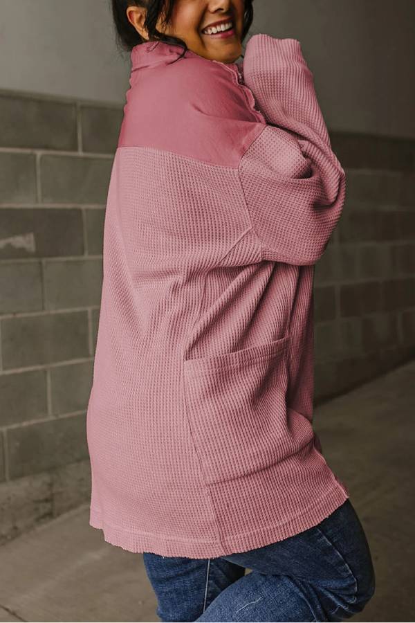 Stilla | Hud Henley Patchwork Panseret Røggrøn Med Fallede Ærmer