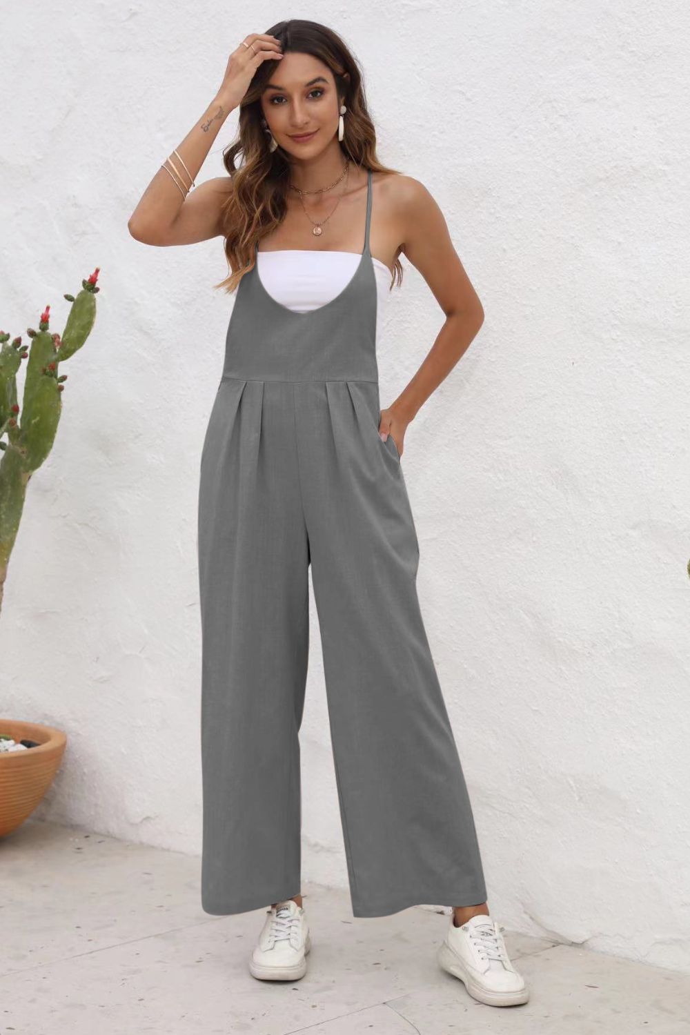 Stilla | Ryg Uden Ærmer Bred Ben Jumpsuit
