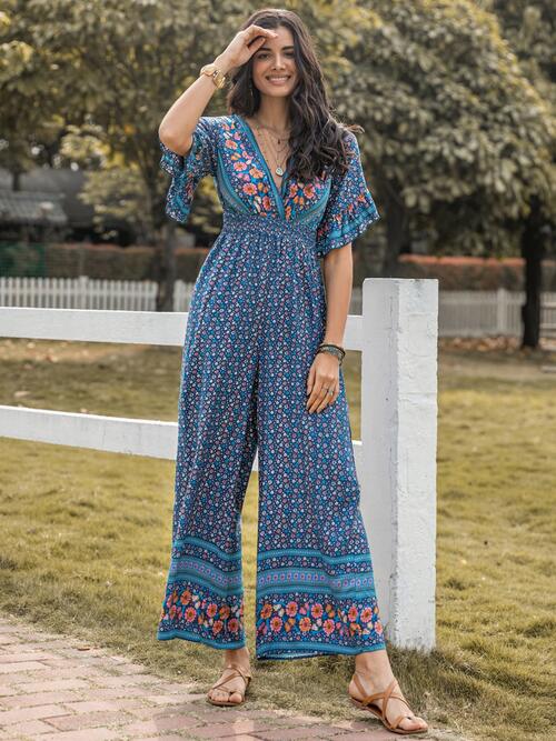 Stilla | Surplice Flatter Ærme Jumpsuit