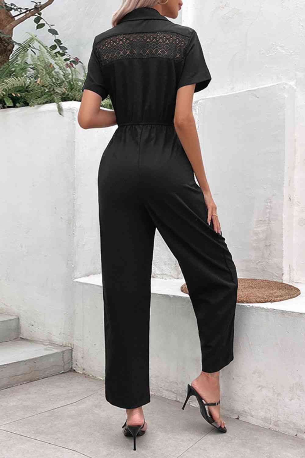 Stilla | Hals Kort Ærmeløs Jumpsuit