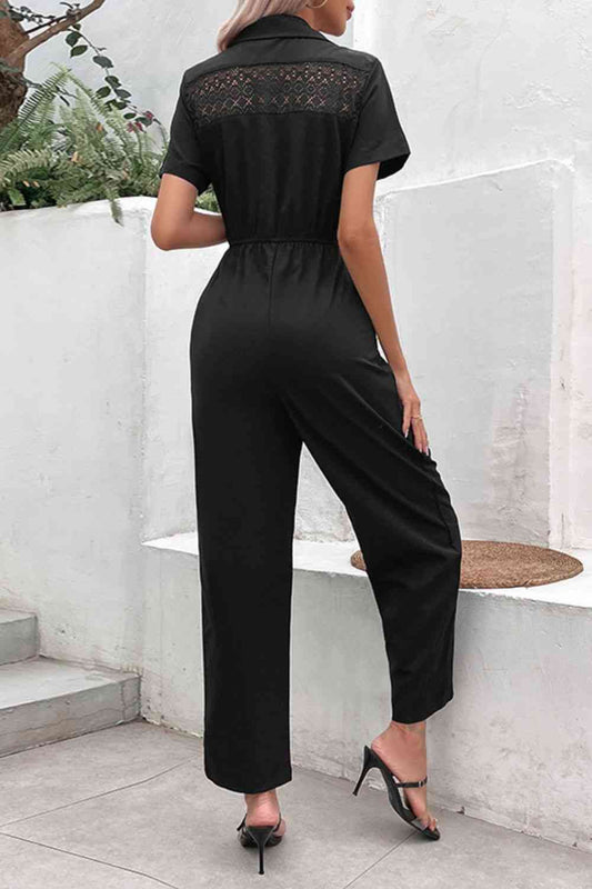 Stilla | Hals Kort Ærmeløs Jumpsuit