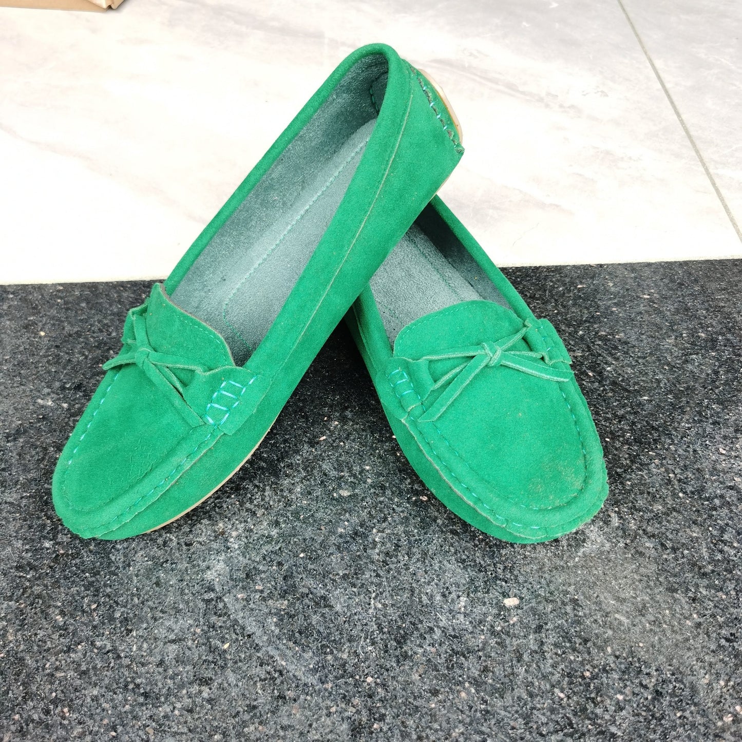 Stilla | Retro Loafers Med Sløjfe, Slip on Sko Med Rund Tå