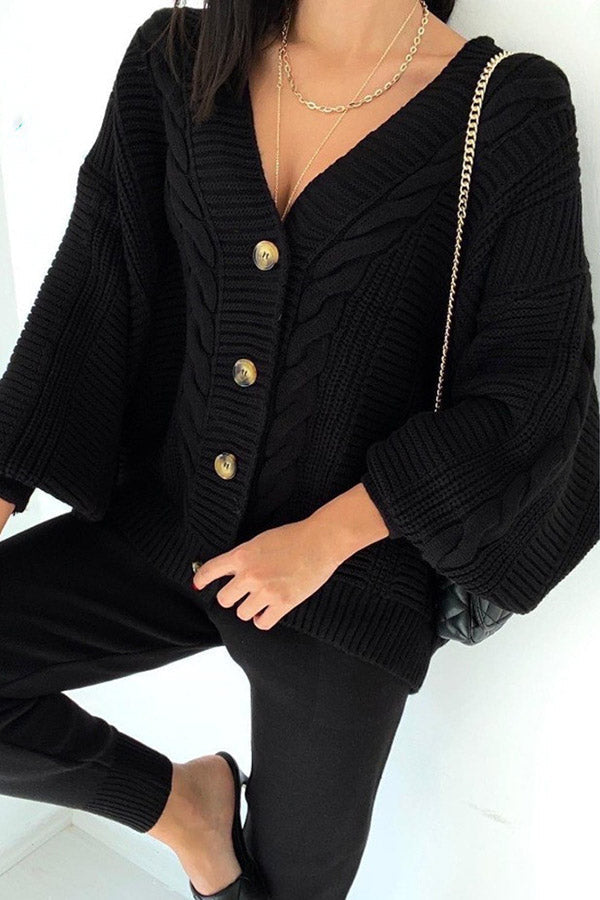 Stilla | Cozy Island Pocketed Cable Knit Afslappet Loungewear Sæt