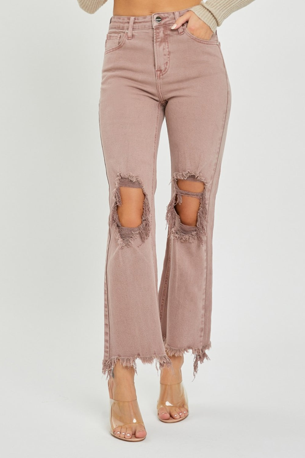 Stilla | Distressed Ankel Bootcut Jeans