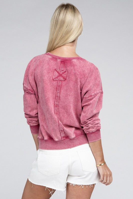 Stilla | Terry Acid Wash Båd Hals Pullover