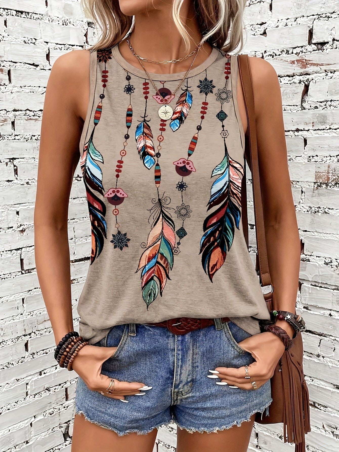 Stilla | Sommer Tanktop Med Print, Uden Ærmer, Let Og Åndbar